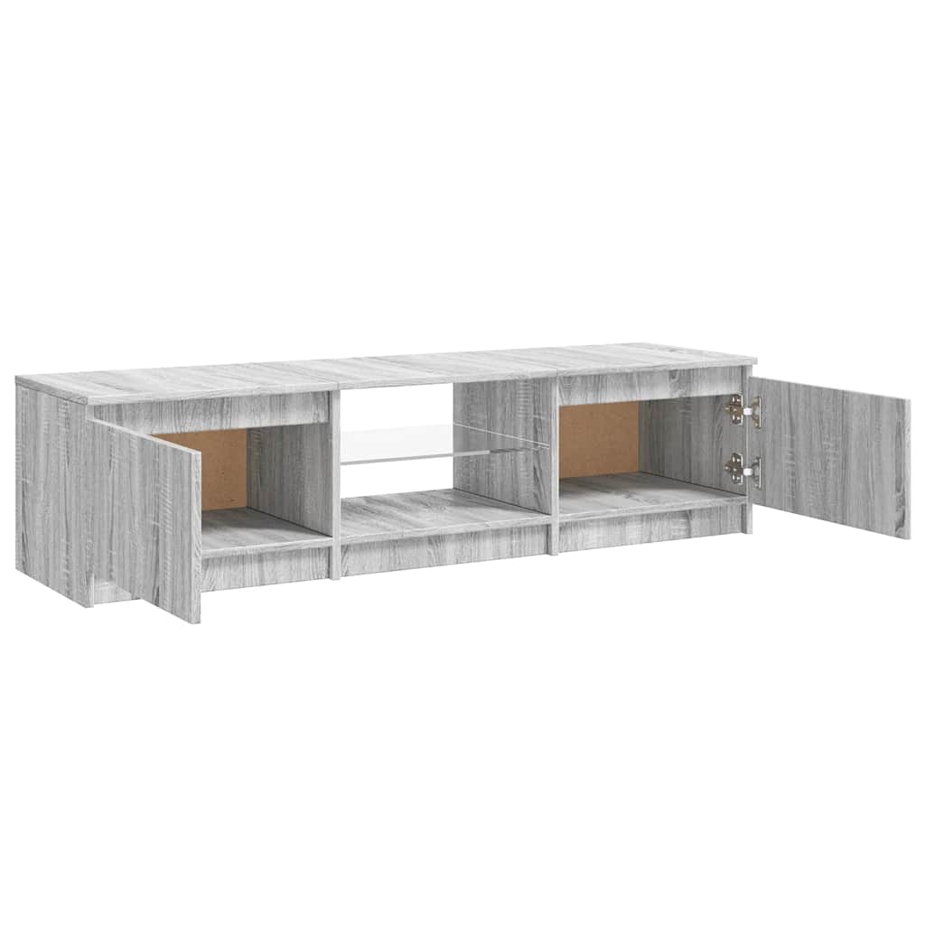 TV-Møbel Sonoma Grå TV-benk med LED-lys Eik 140x40x35,5 cm