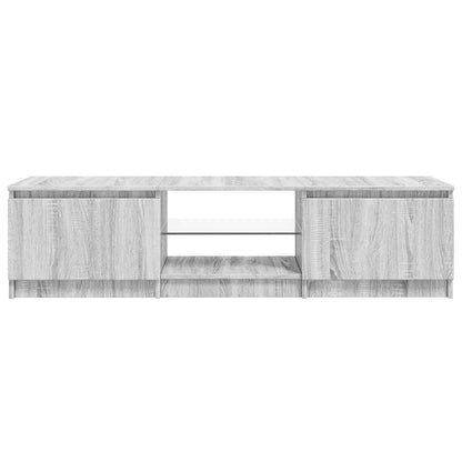 TV-Møbel Sonoma Grå TV-benk med LED-lys Eik 140x40x35,5 cm