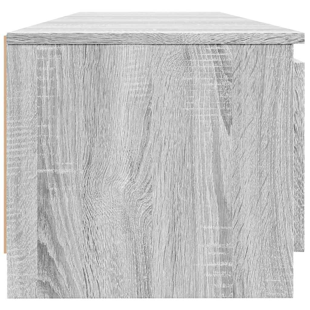 TV-Møbel Sonoma Grå TV-benk med LED-lys Eik 140x40x35,5 cm