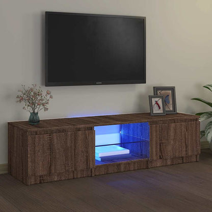 TV-Møbel Brun Eik TV-benk med LED 140x40x35,5 cm