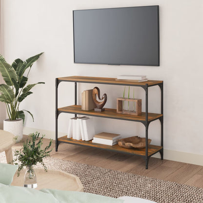 Bokhylle røkt eik 100x33x70,5 cm konstruert tre og stål