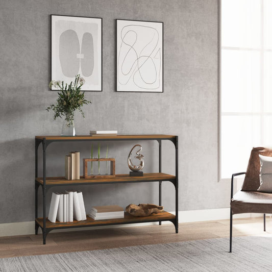 Bokhylle røkt eik 100x33x70,5 cm konstruert tre og stål