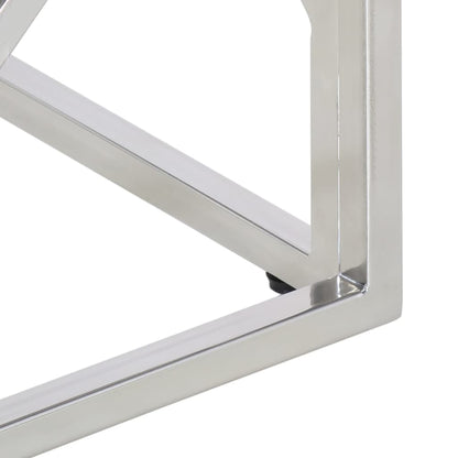 Salongbord Sofabord DIV. sølv rustfritt stål og heltre tresville