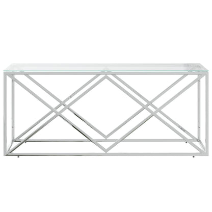 Salongbord Sofabord DIV. rustfritt stål og glass 110x45x45 cm