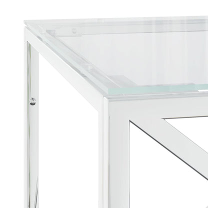 Salongbord Sofabord DIV. rustfritt stål og glass 110x45x45 cm