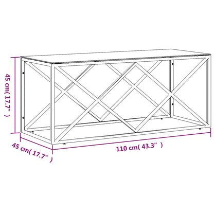 Salongbord Sofabord DIV. rustfritt stål og glass 110x45x45 cm