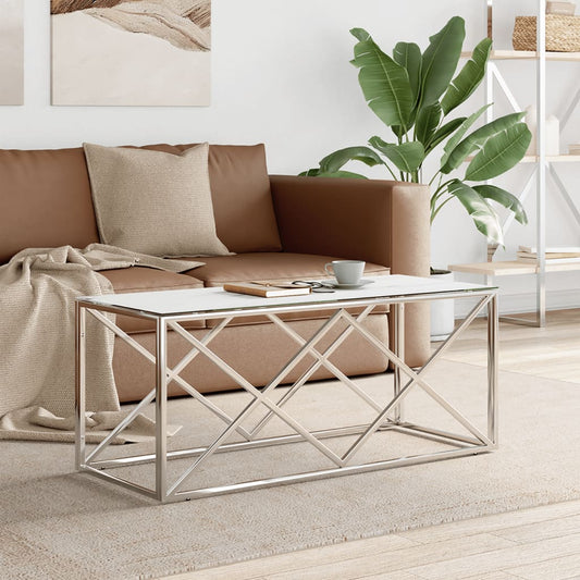 Salongbord Sofabord DIV. rustfritt stål og glass 110x45x45 cm