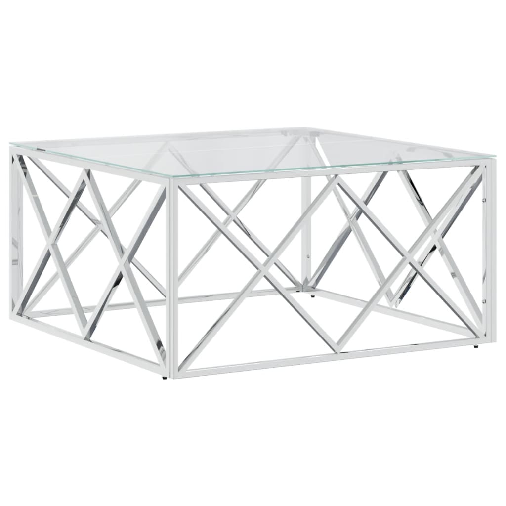 Salongbord Sofabord DIV. rustfritt stål og glass 80x80x40 cm