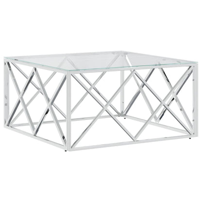 Salongbord Sofabord DIV. rustfritt stål og glass 80x80x40 cm