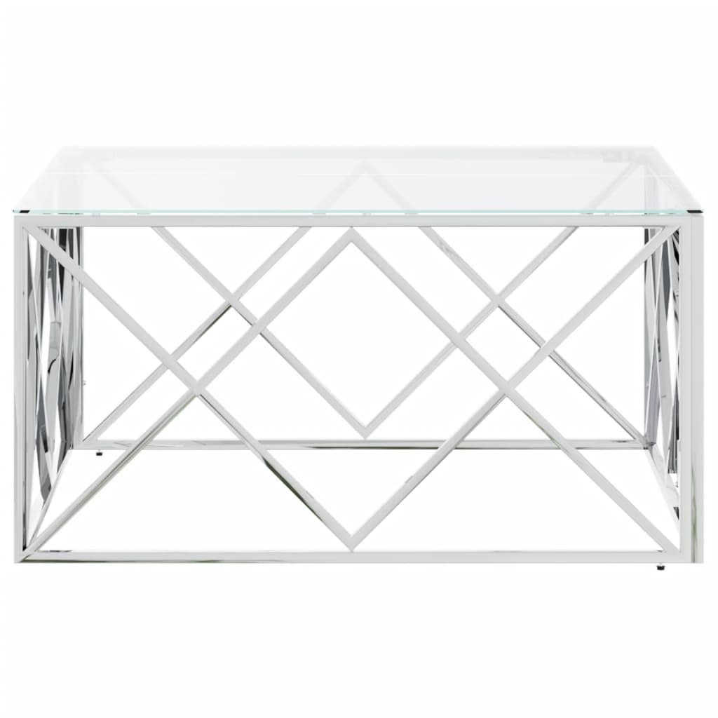 Salongbord Sofabord DIV. rustfritt stål og glass 80x80x40 cm