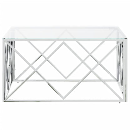 Salongbord Sofabord DIV. rustfritt stål og glass 80x80x40 cm