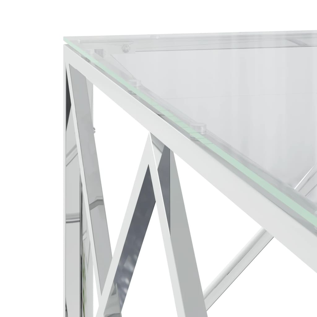 Salongbord Sofabord DIV. rustfritt stål og glass 80x80x40 cm