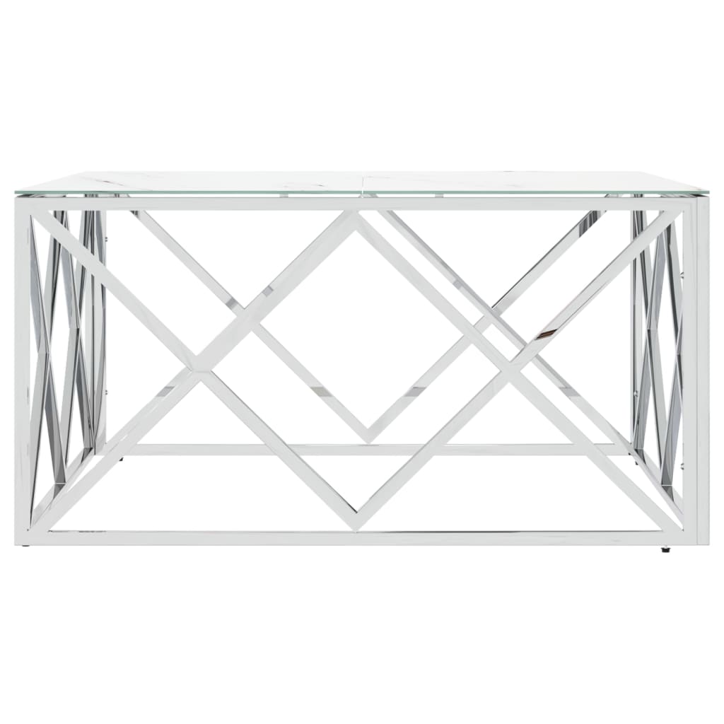 Salongbord Sofabord DIV. sølv 80x80x40 cm rustfritt stål og glass