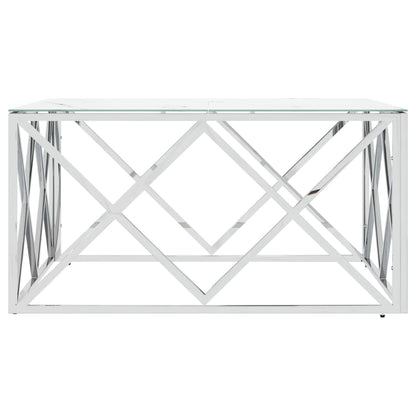 Salongbord Sofabord DIV. sølv 80x80x40 cm rustfritt stål og glass