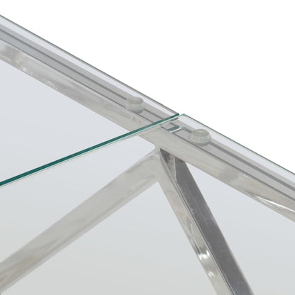 Salongbord Sofabord DIV. sølv rustfritt stål og herdet glass