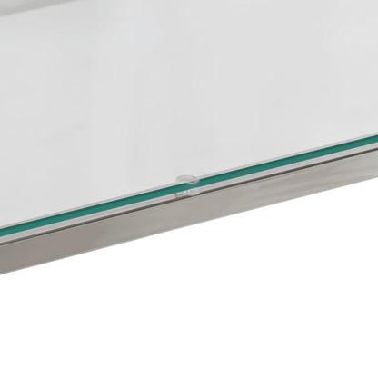 Avlastningsbord Konsollbord DIV. sølv rustfritt stål og herdet glass