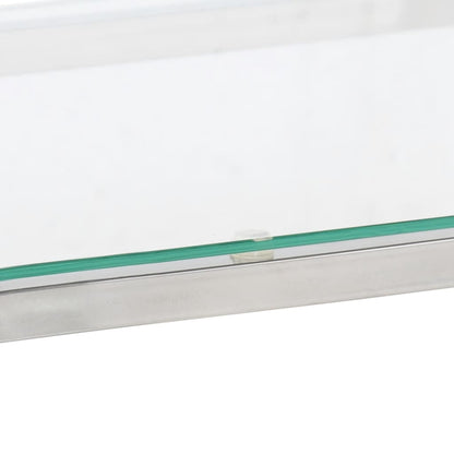 Avlastningsbord Konsollbord DIV. sølv rustfritt stål og herdet glass