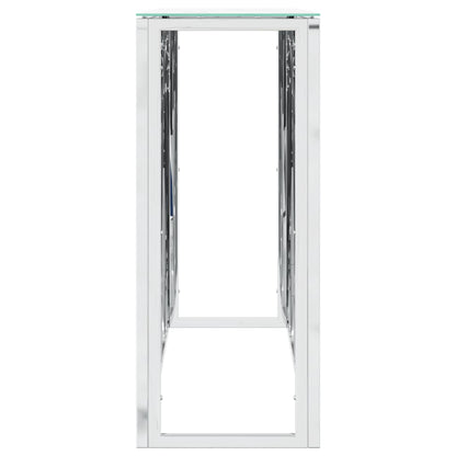 Avlastningsbord Konsollbord DIV. sølv 110x30x70 cm rustfritt stål og glass