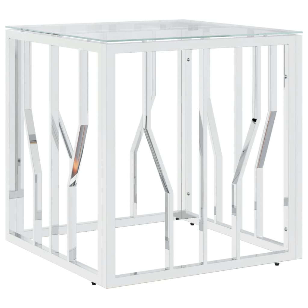 Salongbord Sofabord DIV. sølv 50x50x50 cm rustfritt stål og glass