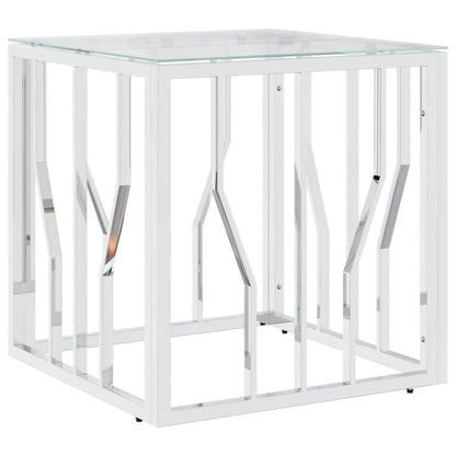 Salongbord Sofabord DIV. sølv 50x50x50 cm rustfritt stål og glass