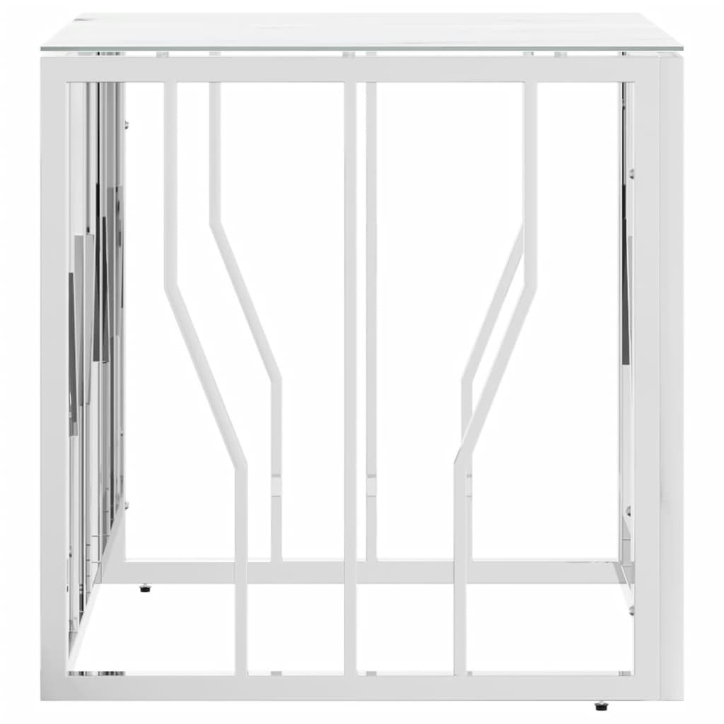 Salongbord Sofabord DIV. rustfritt stål sølv og glass 50x50x50 cm