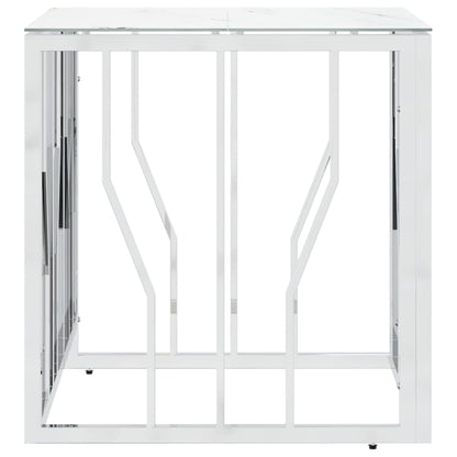 Salongbord Sofabord DIV. rustfritt stål sølv og glass 50x50x50 cm