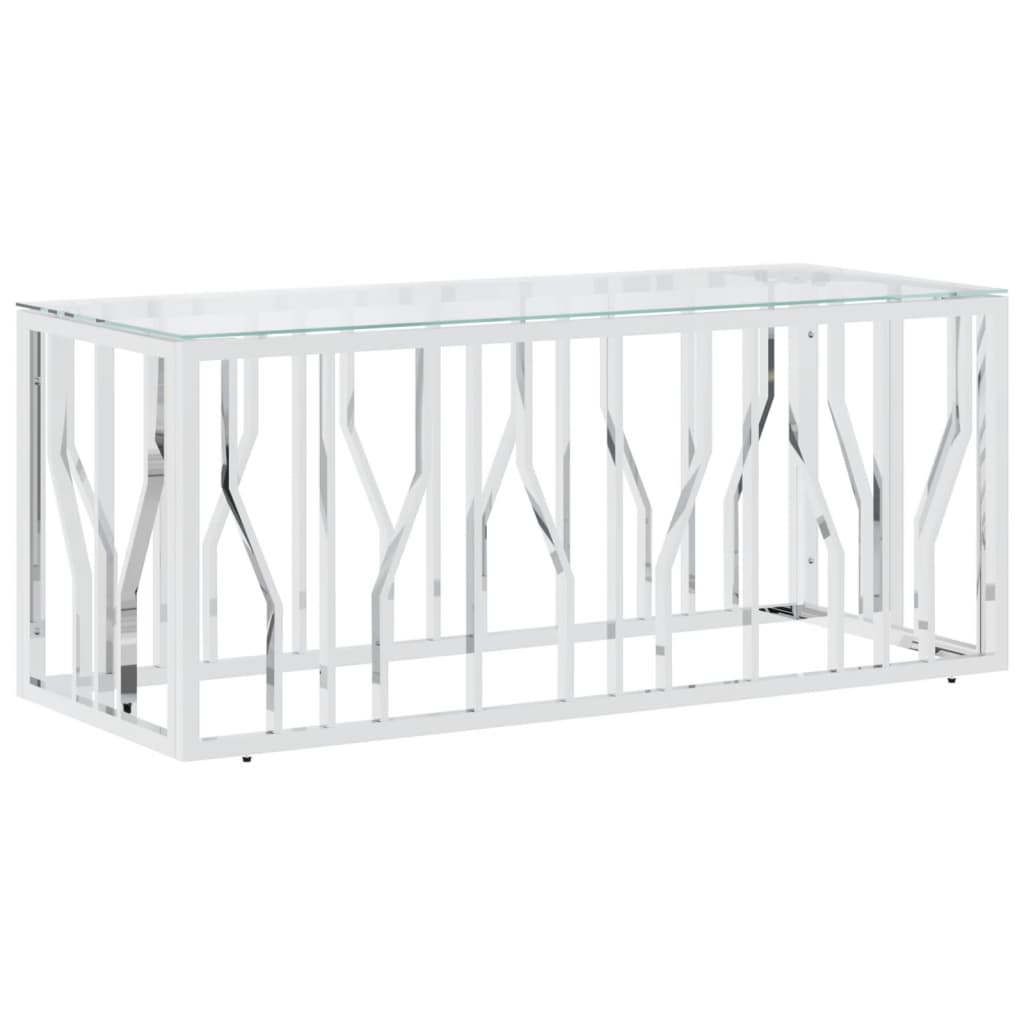 Salongbord Sofabord DIV. 110x45x45 cm rustfritt stål og glass