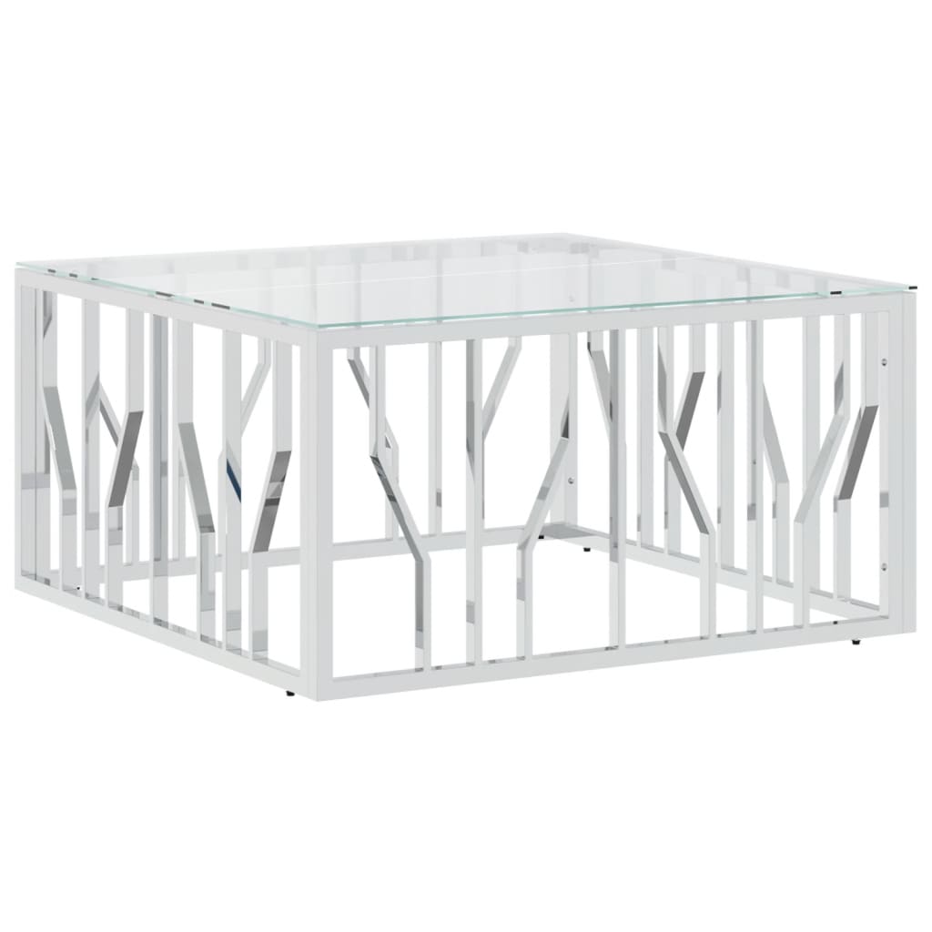 Salongbord Sofabord DIV. rustfritt stål og glass 80x80x40 cm