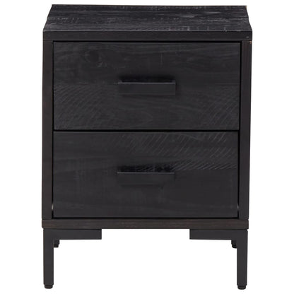 Nattbord Sengbord Svart 36x30x45 cm heltre furu
