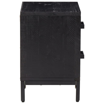 Nattbord Sengbord Svart 36x30x45 cm heltre furu
