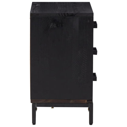 Nattbord Sengbord Svart 40x30x55 cm gjenvunnet heltre furu
