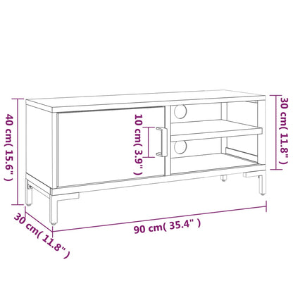 TV-Møbel Svart 90x30x40 cm heltre furu