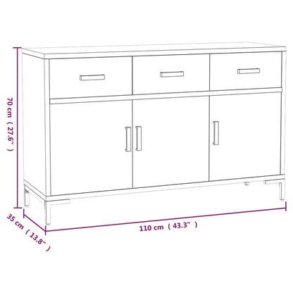 Skjenk Brun 110x35x70 cm heltre furu