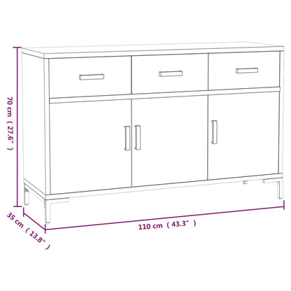 Skjenk Svart 110x35x70 cm heltre furu