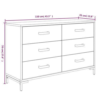 Skjenk Brun 110x35x70 cm heltre furu