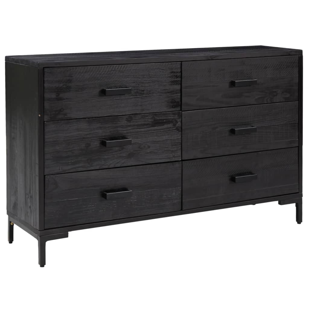 Skjenk Svart 110x35x70 cm heltre furu