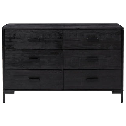 Skjenk Svart 110x35x70 cm heltre furu