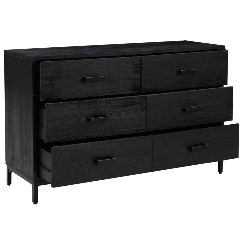 Skjenk Svart 110x35x70 cm heltre furu