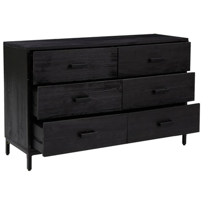 Skjenk Svart 110x35x70 cm heltre furu