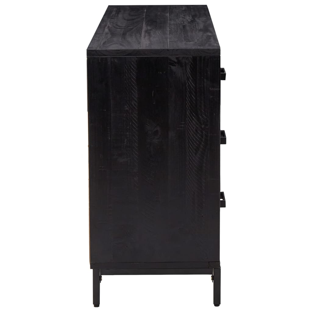 Skjenk Svart 110x35x70 cm heltre furu