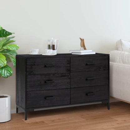 Skjenk Svart 110x35x70 cm heltre furu