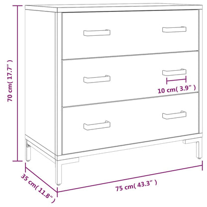 Kommode Tre 75x35x70 cm heltre furu