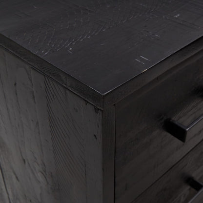 Kommode Svart 75x35x70 cm heltre furu