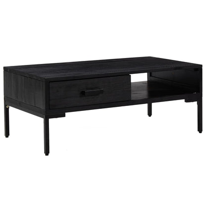 Salongbord Sofabord Svart 90x50x35 cm heltre furu