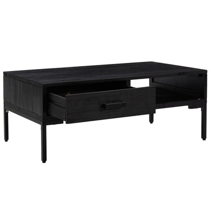 Salongbord Sofabord Svart 90x50x35 cm heltre furu