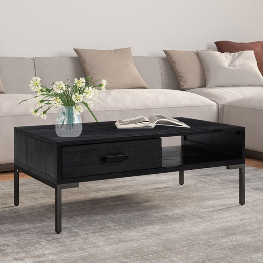 Salongbord Sofabord Svart 90x50x35 cm heltre furu