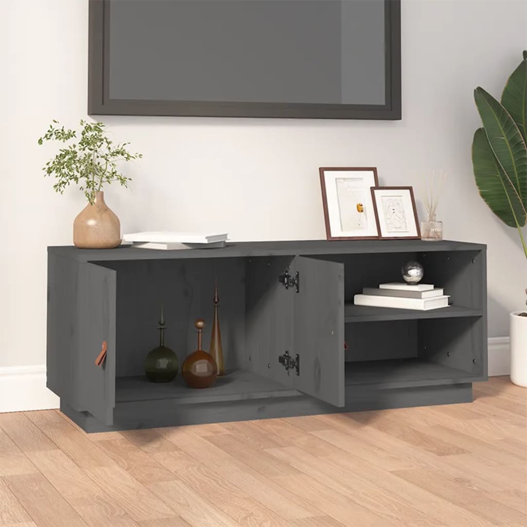 TV-Møbel Grå TV-benk 105x34x40 cm heltre furu