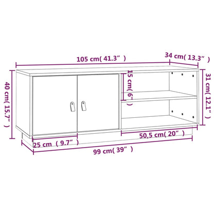 TV-Møbel Grå TV-benk 105x34x40 cm heltre furu