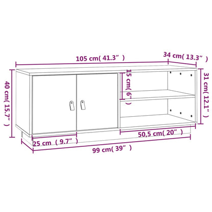 TV-Møbel Brun Tv-benk Honningbrun 105x34x40 cm heltre furu