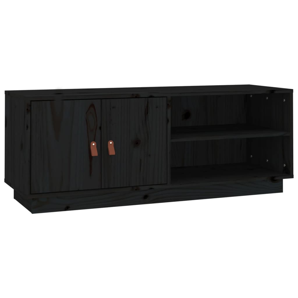 TV-Møbel Svart TV-benk 105x34x40 cm heltre furu